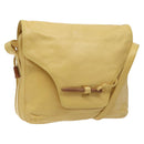 LOEWE Shoulder Bag Leather Yellow Auth hk2620-1