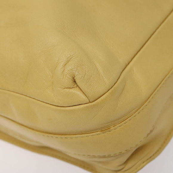 LOEWE Shoulder Bag Leather Yellow Auth hk2620