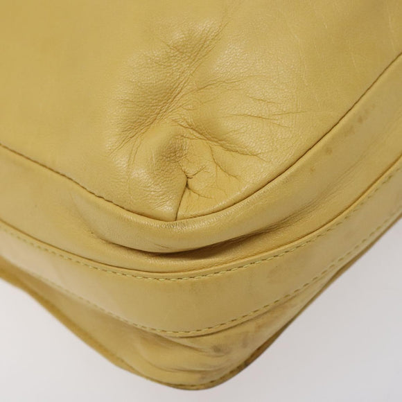 LOEWE Shoulder Bag Leather Yellow Auth hk2620