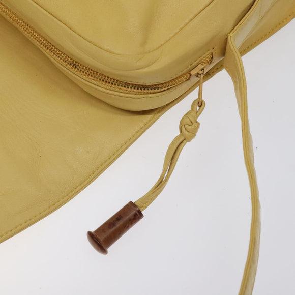 LOEWE Shoulder Bag Leather Yellow Auth hk2620