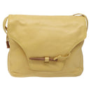 LOEWE Shoulder Bag Leather Yellow Auth hk2620-13
