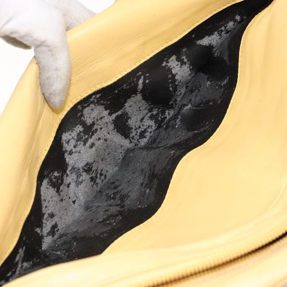 LOEWE Shoulder Bag Leather Yellow Auth hk2620