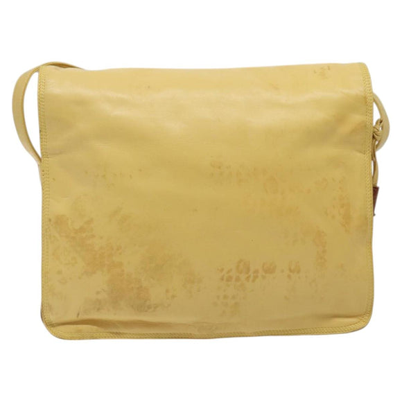 LOEWE Shoulder Bag Leather Yellow Auth hk2620