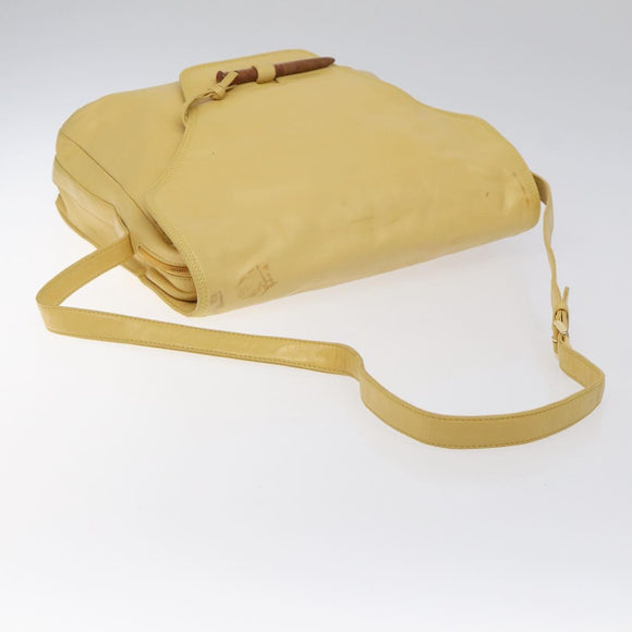 LOEWE Shoulder Bag Leather Yellow Auth hk2620