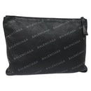 BALENCIAGA Clutch Bag Leather Black 506794 Auth hk2621-1