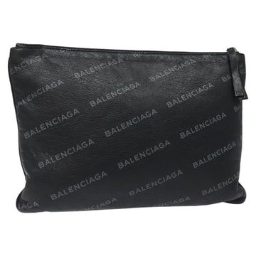 BALENCIAGA Clutch Bag Leather Black 506794 Auth hk2621