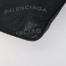 BALENCIAGA Clutch Bag Leather Black 506794 Auth hk2621-15