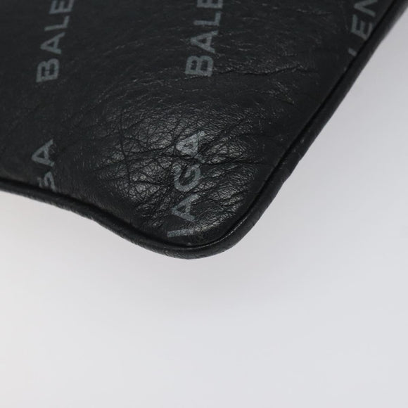 BALENCIAGA Clutch Bag Leather Black 506794 Auth hk2621