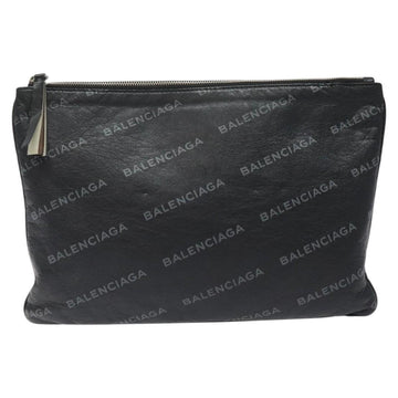 BALENCIAGA Clutch Bag Leather Black 506794 Auth hk2621 - 0