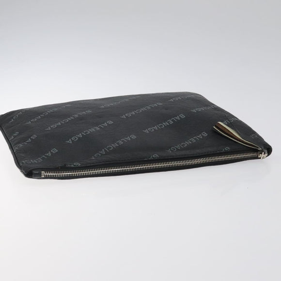 BALENCIAGA Clutch Bag Leather Black 506794 Auth hk2621