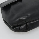 CELINE Shoulder Bag Leather Black Gold Auth hk2624-14