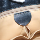 CELINE Shoulder Bag Leather Black Gold Auth hk2624-17