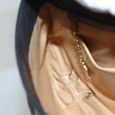 CELINE Shoulder Bag Leather Black Gold Auth hk2624-19