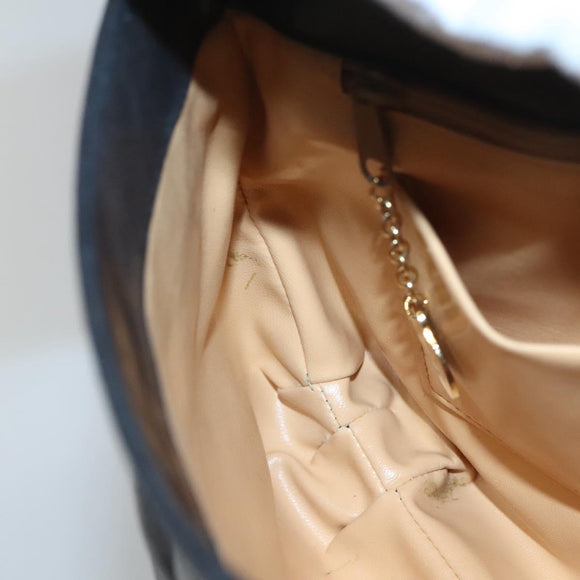 CELINE Shoulder Bag Leather Black Gold Auth hk2624