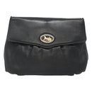 CELINE Shoulder Bag Leather Black Gold Auth hk2624-13