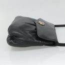 CELINE Shoulder Bag Leather Black Gold Auth hk2624-3