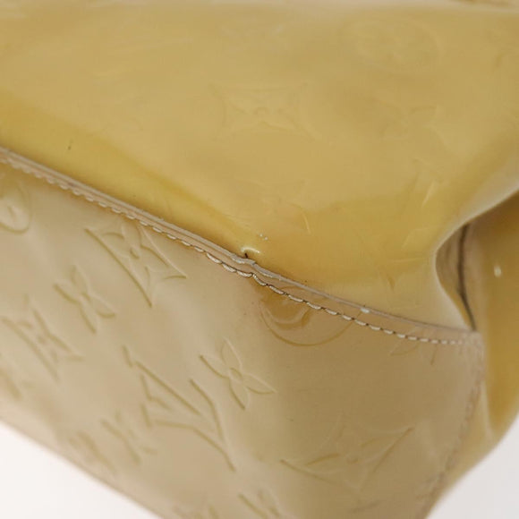 LOUIS VUITTON Monogram Vernis Reade PM Hand Bag Beige M91334 LV Auth hk2627