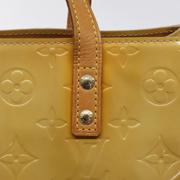 LOUIS VUITTON Monogram Vernis Reade PM Hand Bag Beige M91334 LV Auth hk2627