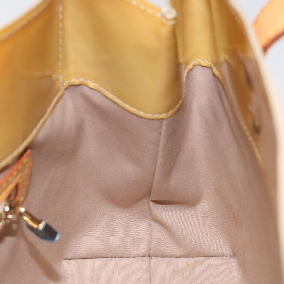 LOUIS VUITTON Monogram Vernis Reade PM Hand Bag Beige M91334 LV Auth hk2627