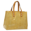 LOUIS VUITTON Monogram Vernis Reade PM Hand Bag Beige M91334 LV Auth hk2627-1