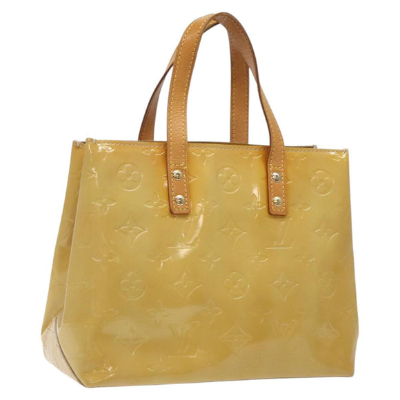 LOUIS VUITTON Monogram Vernis Reade PM Hand Bag Beige M91334 LV Auth hk2627