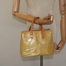 LOUIS VUITTON Monogram Vernis Reade PM Hand Bag Beige M91334 LV Auth hk2627-21