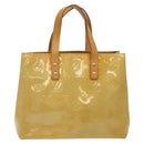 LOUIS VUITTON Monogram Vernis Reade PM Hand Bag Beige M91334 LV Auth hk2627-13