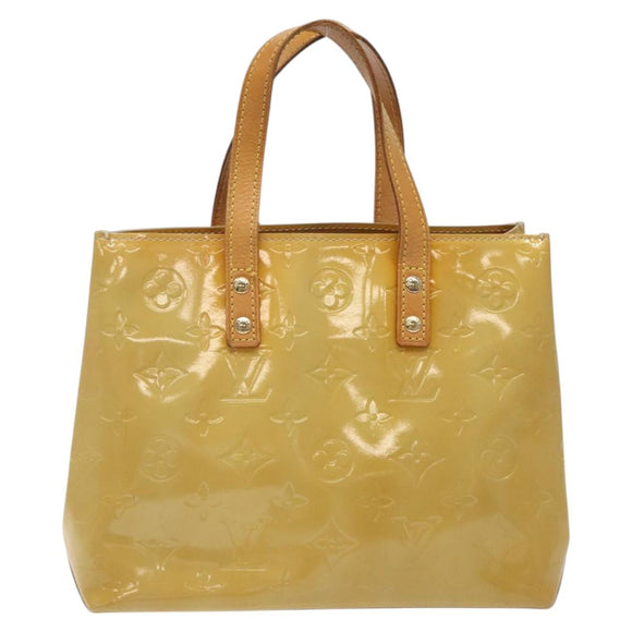 LOUIS VUITTON Monogram Vernis Reade PM Hand Bag Beige M91334 LV Auth hk2627