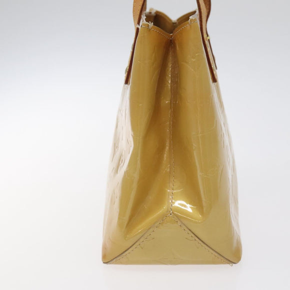 LOUIS VUITTON Monogram Vernis Reade PM Hand Bag Beige M91334 LV Auth hk2627