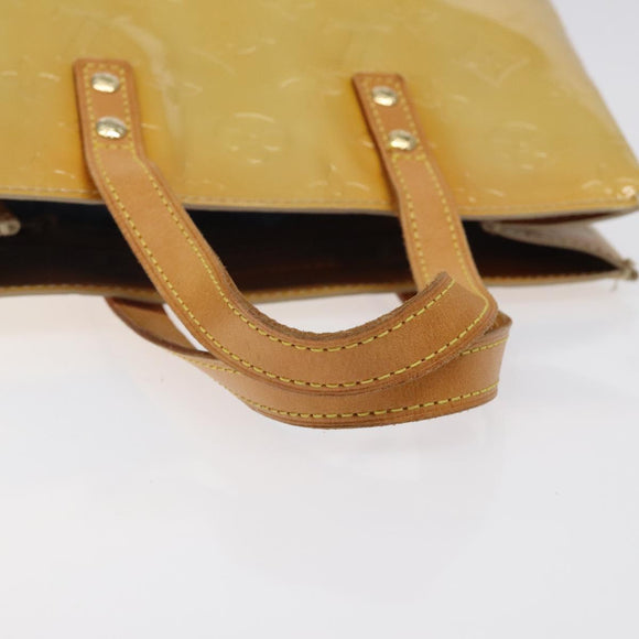 LOUIS VUITTON Monogram Vernis Reade PM Hand Bag Beige M91334 LV Auth hk2627