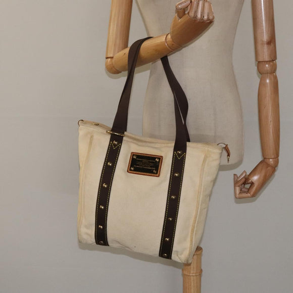 LOUIS VUITTON Cabas MM Antigua Tote Bag Brown Beige M40036 LV Auth hk2632