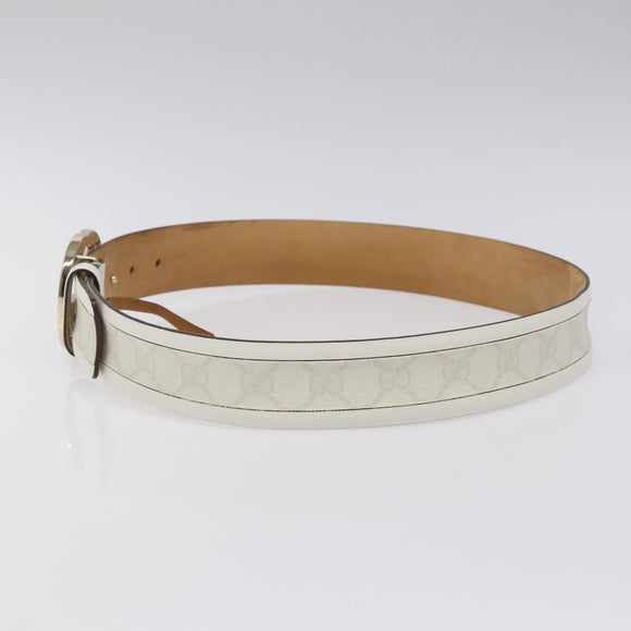 GUCCI Interlocking GG Supreme Belt PVC 35.4"" White 142930 Auth hk2653