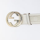 GUCCI Interlocking GG Supreme Belt PVC 35.4"" White 142930 Auth hk2653-7
