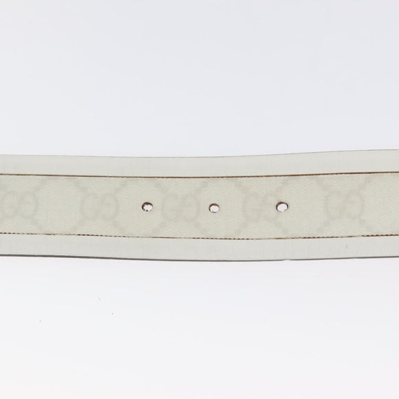 GUCCI Interlocking GG Supreme Belt PVC 35.4"" White 142930 Auth hk2653