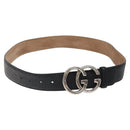 GUCCI GG Canvas Guccissima Belt Leather 37.8"" Black 259982 Auth hk2654-1