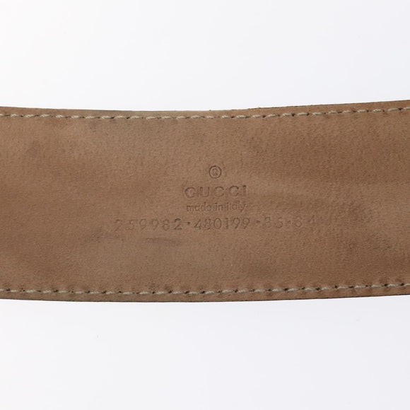 GUCCI GG Canvas Guccissima Belt Leather 37.8"" Black 259982 Auth hk2654