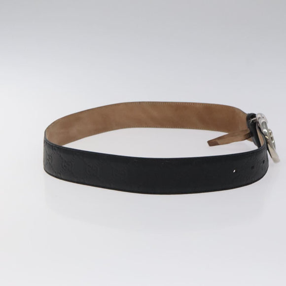 GUCCI GG Canvas Guccissima Belt Leather 37.8"" Black 259982 Auth hk2654