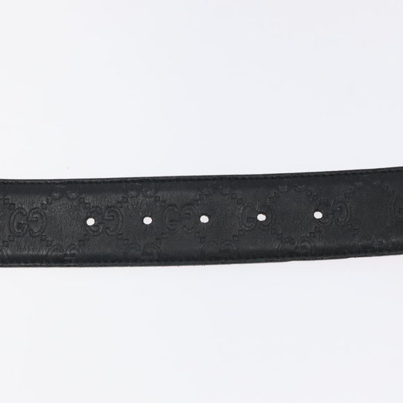 GUCCI GG Canvas Guccissima Belt Leather 37.8"" Black 259982 Auth hk2654