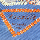 HERMES Pleated Carre 90 Scarf ""Rocaille"" Silk Blue Auth hk2657-13