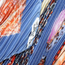 HERMES Pleated Carre 90 Scarf ""Rocaille"" Silk Blue Auth hk2657-16