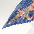 HERMES Pleated Carre 90 Scarf ""Rocaille"" Silk Blue Auth hk2657-7