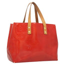 LOUIS VUITTON Monogram Vernis Reade PM Hand Bag Red Rouge M91088 LV Auth hk2659-1
