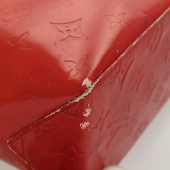 LOUIS VUITTON Monogram Vernis Reade PM Hand Bag Red Rouge M91088 LV Auth hk2659