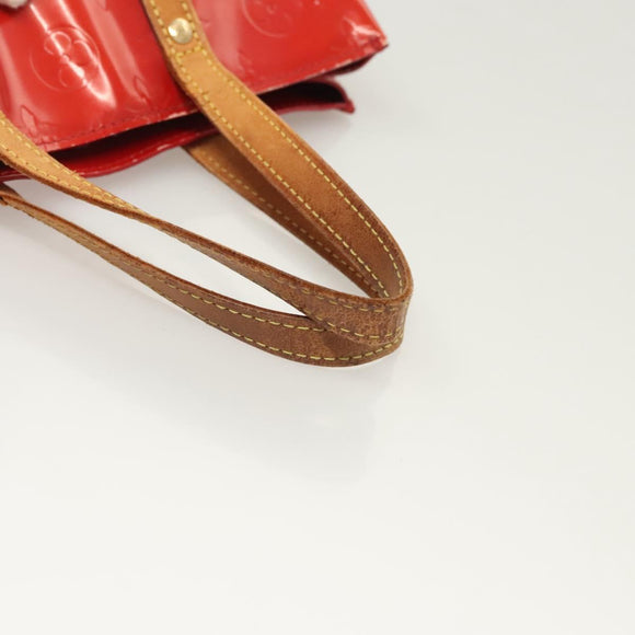 LOUIS VUITTON Monogram Vernis Reade PM Hand Bag Red Rouge M91088 LV Auth hk2659