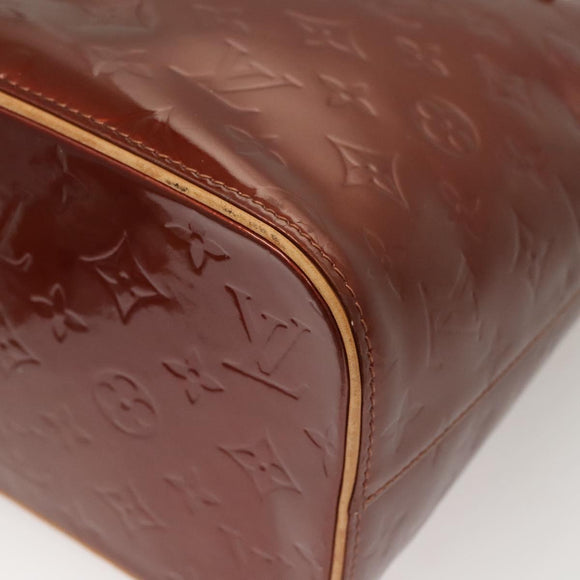 LOUIS VUITTON Monogram Vernis Houston Hand Bag Bronze M91122 LV Auth hk2663