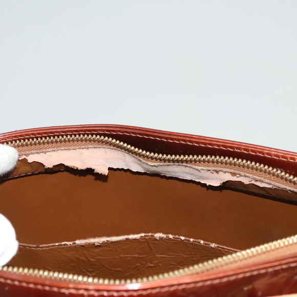 LOUIS VUITTON Monogram Vernis Houston Hand Bag Bronze M91122 LV Auth hk2663