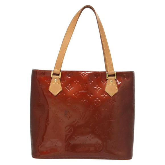 LOUIS VUITTON Monogram Vernis Houston Hand Bag Bronze M91122 LV Auth hk2663