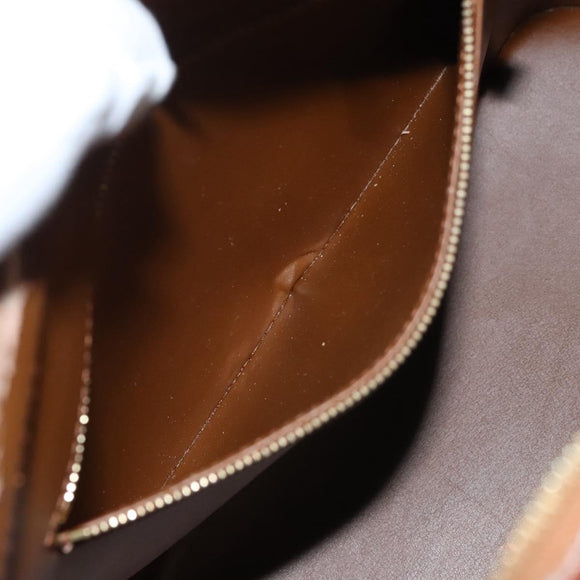 LOUIS VUITTON Monogram Vernis Houston Hand Bag Bronze M91122 LV Auth hk2663