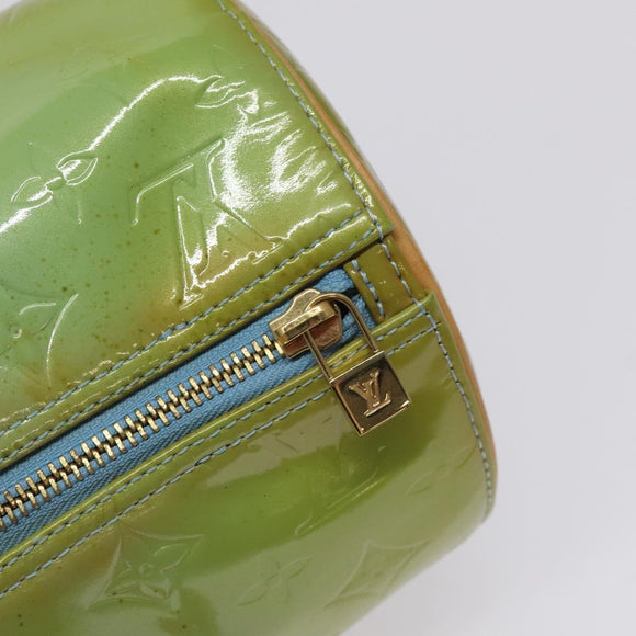 LOUIS VUITTON Monogram Vernis Bedford Hand Bag Baby Blue M91007 LV Auth hk2664