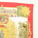 HERMES Carre 90 Scarf ""SANSSOUCY"" Silk Red Auth hk2695-4